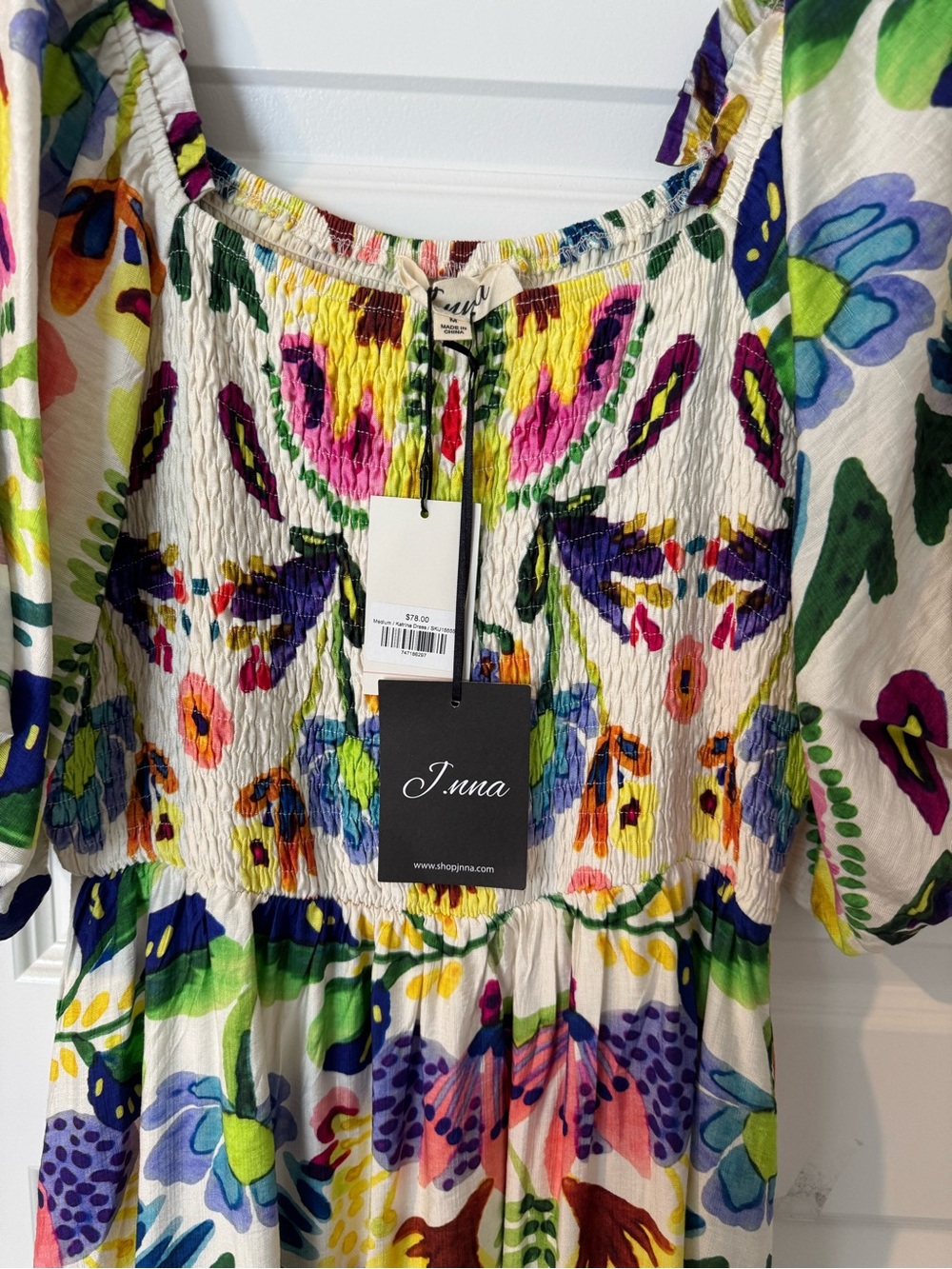 Floral Square-Neck Maxi Dress in Multicolor - Picture 3 of 10